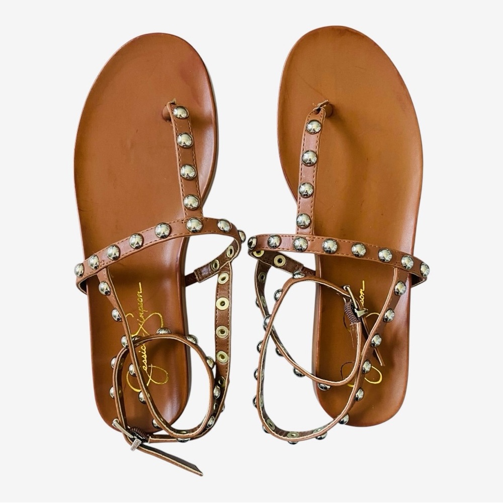 Jessica Simpson Sandals Womens Ankle Wrap Sandals Studded Size 7.5 NEW NIB